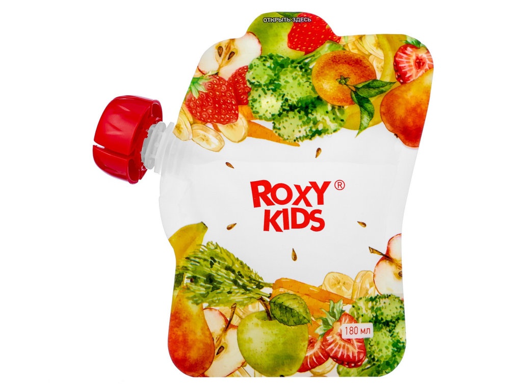 фото Пакеты для хранения фруктового пюре roxy-kids 5шт с ложечкой rpck-002