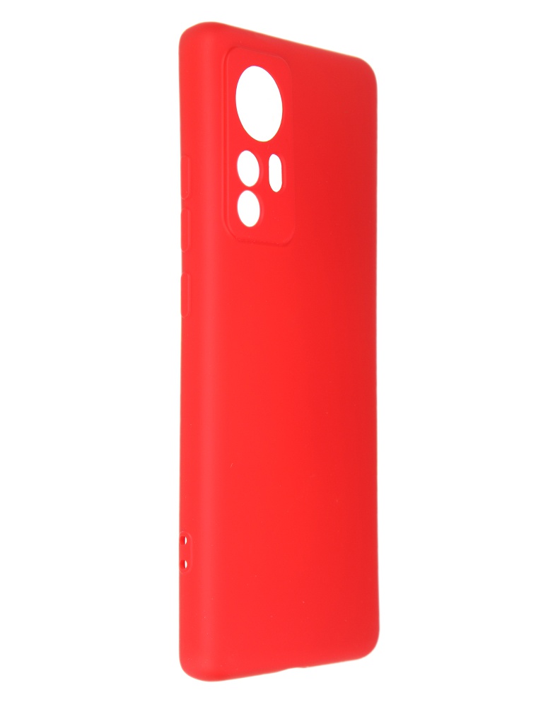 фото Чехол df для xiaomi 12 / 12x с микрофиброй silicone red xioriginal-28 df-group