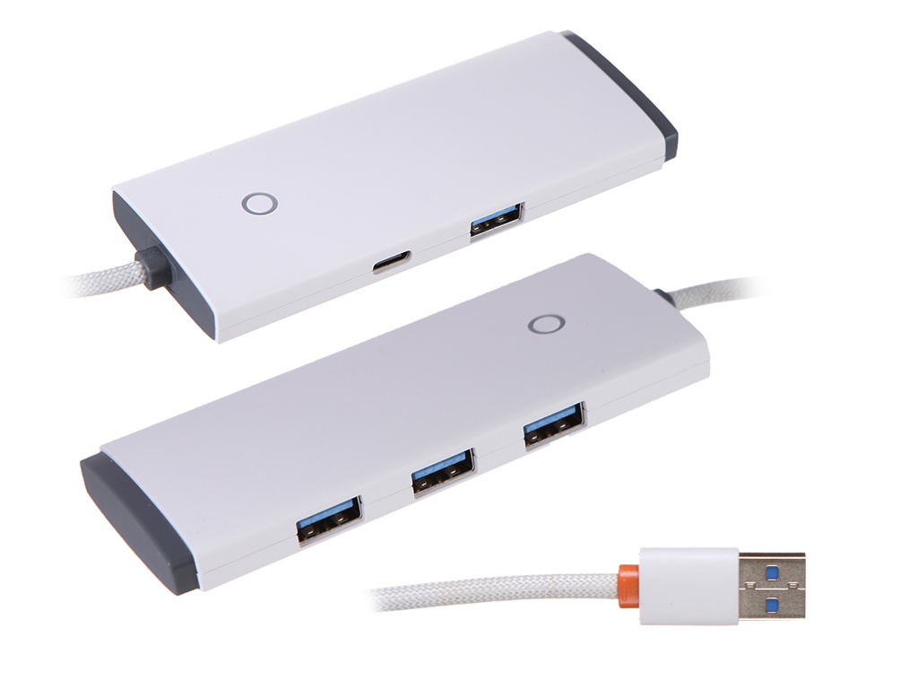 Хаб USB Baseus Lite Series 4-Port USB-A HUB USB-A - 3xUSB 3.0 25cm White WKQX030002