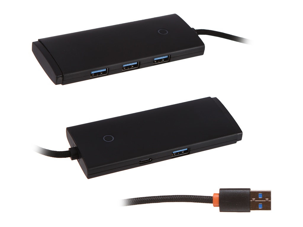цена Хаб USB Baseus Lite Series 4-Port USB-A HUB USB-A - 4xUSB 3.0 1m Black WKQX030101