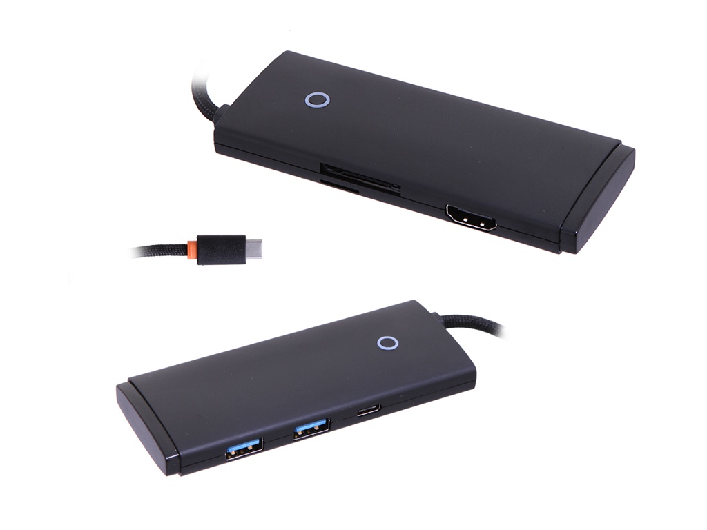  USB Baseus Lite Series 6-Port Type-C HUB Type-C - HDMI+2xUSB 3.0+Type-C Data+SD/TF Black WKQX050001