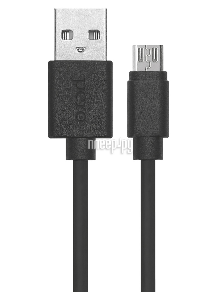 

Аксессуар Pero DC-03 Micro USB 2A 0.2m Black PRDC-03MU02MB, DC-03