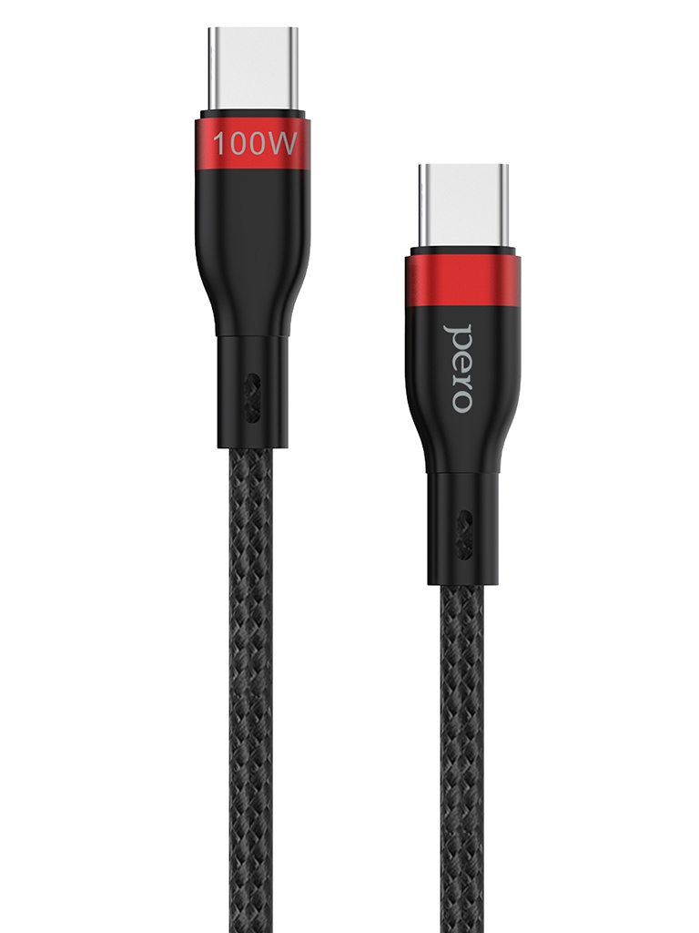 

Аксессуар Pero DC-10 PD USB Type-C - USB Type-C 5A 100W 1.5m Black PRDC-10TTB, DC-10