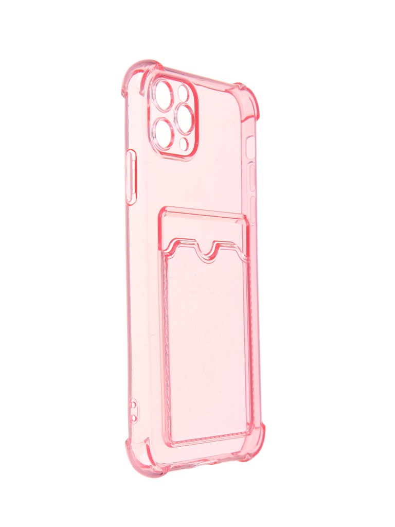 фото Чехол luxcase для apple iphone 11 pro max tpu с картхолдером 1.5mm transparent-pink 63561