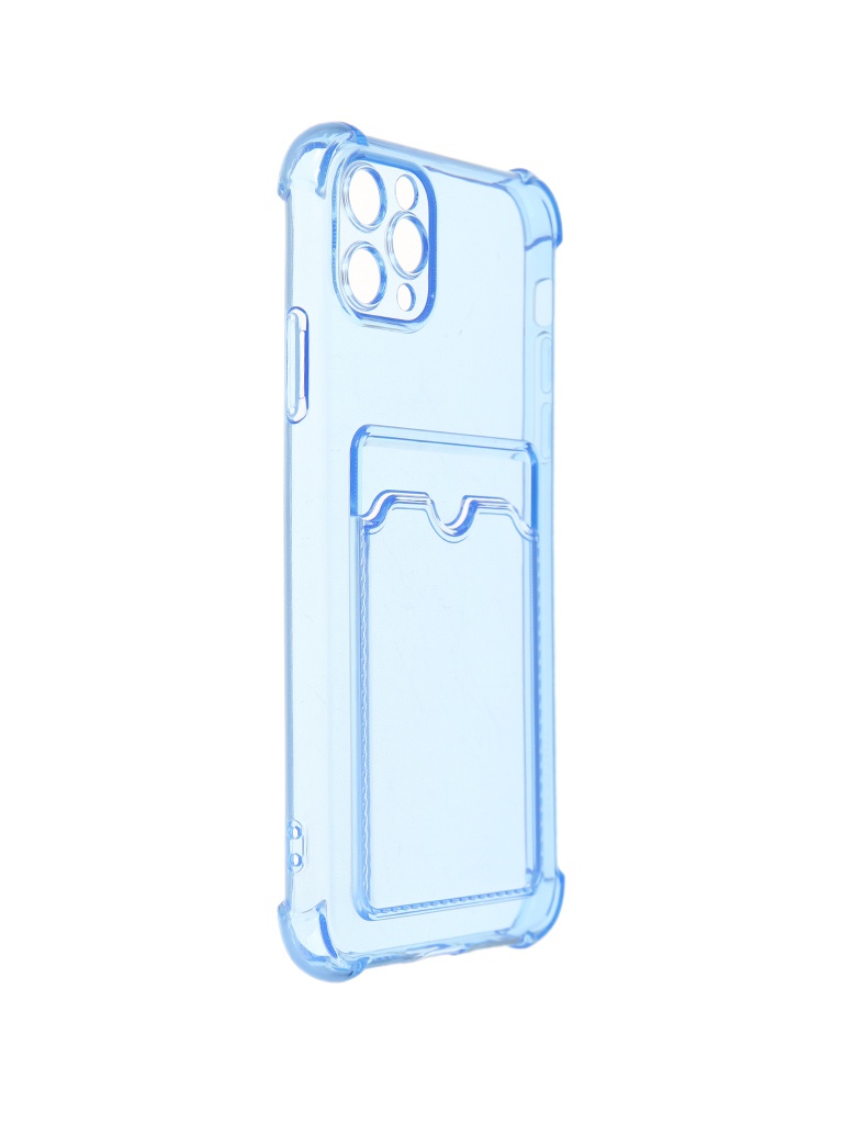 фото Чехол luxcase для apple iphone 11 pro max tpu с картхолдером 1.5mm transparent-blue 63531