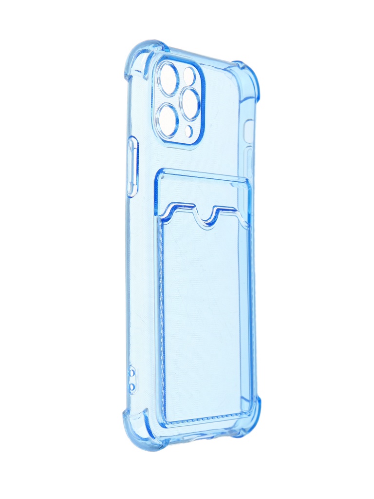 Чехол LuxCase для APPLE iPhone 11 Pro TPU с картхолдером 1.5mm Transparent-Blue 63529