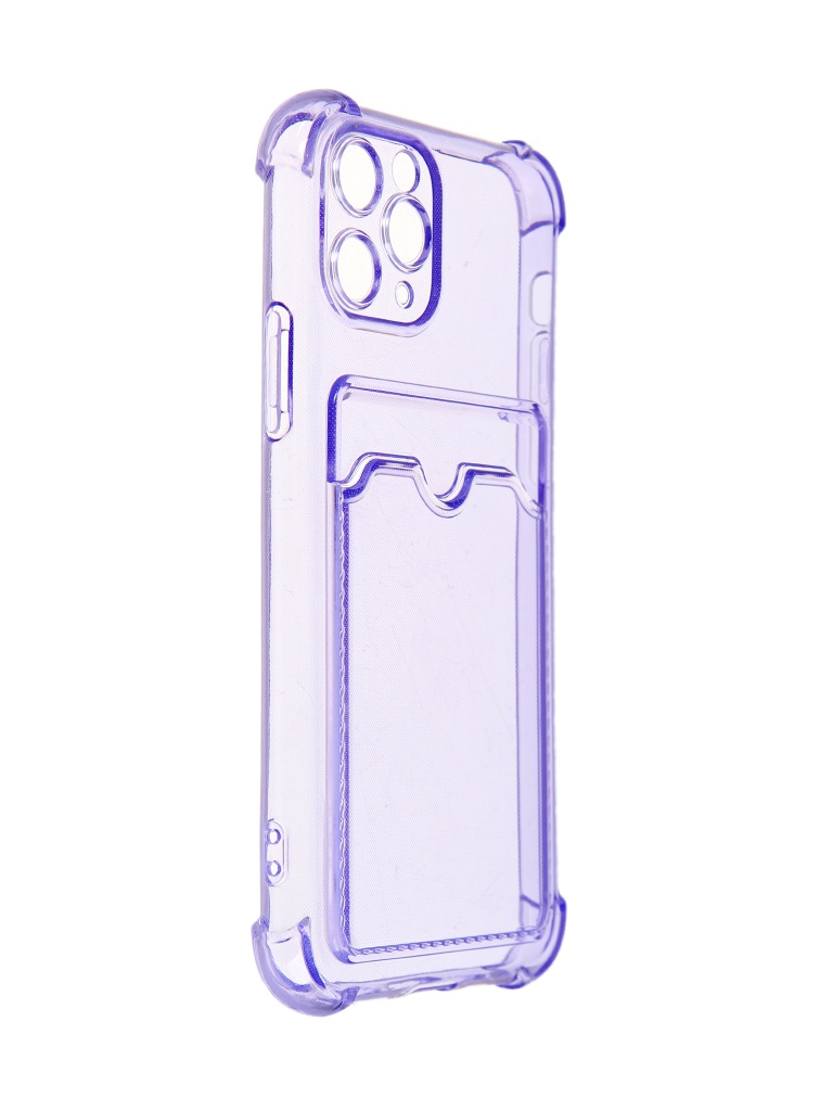 фото Чехол luxcase для apple iphone 11 pro tpu с картхолдером 1.5mm transparent-lilac 63539