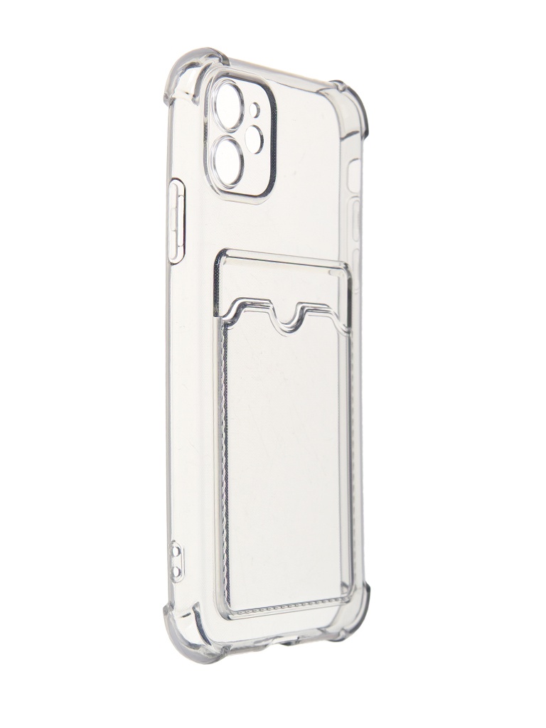 фото Чехол luxcase для apple iphone 11 tpu с картхолдером 1.5mm transparent-grey 63550