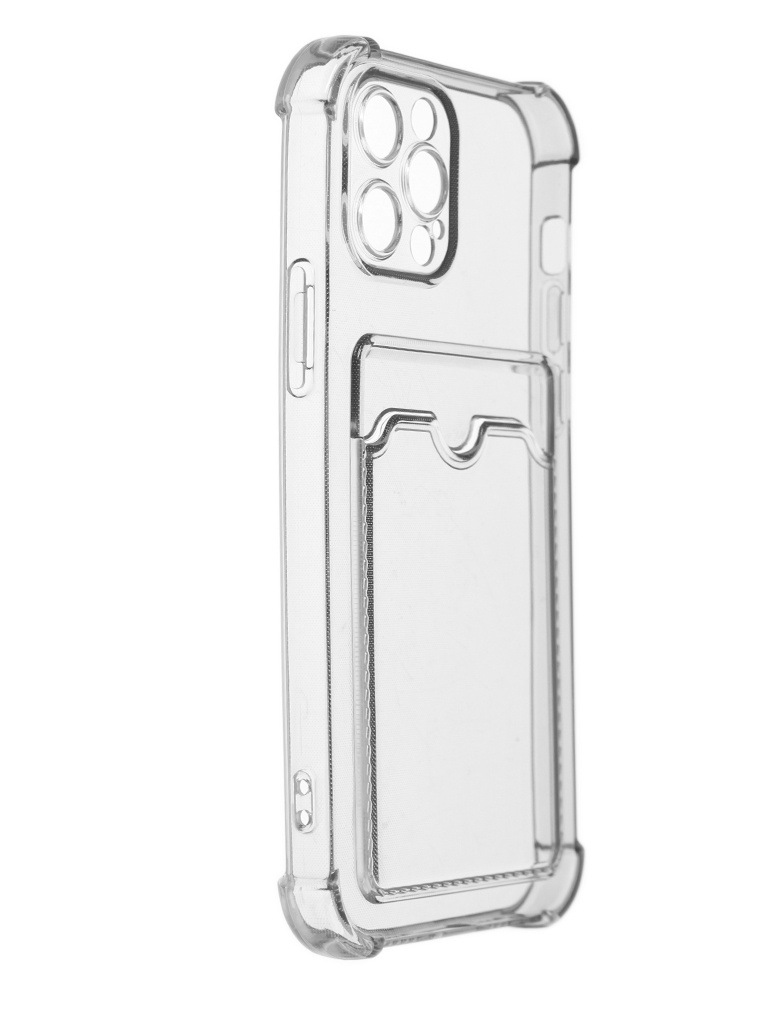 фото Чехол luxcase для apple iphone 12 pro tpu с картхолдером transparent-grey 63553