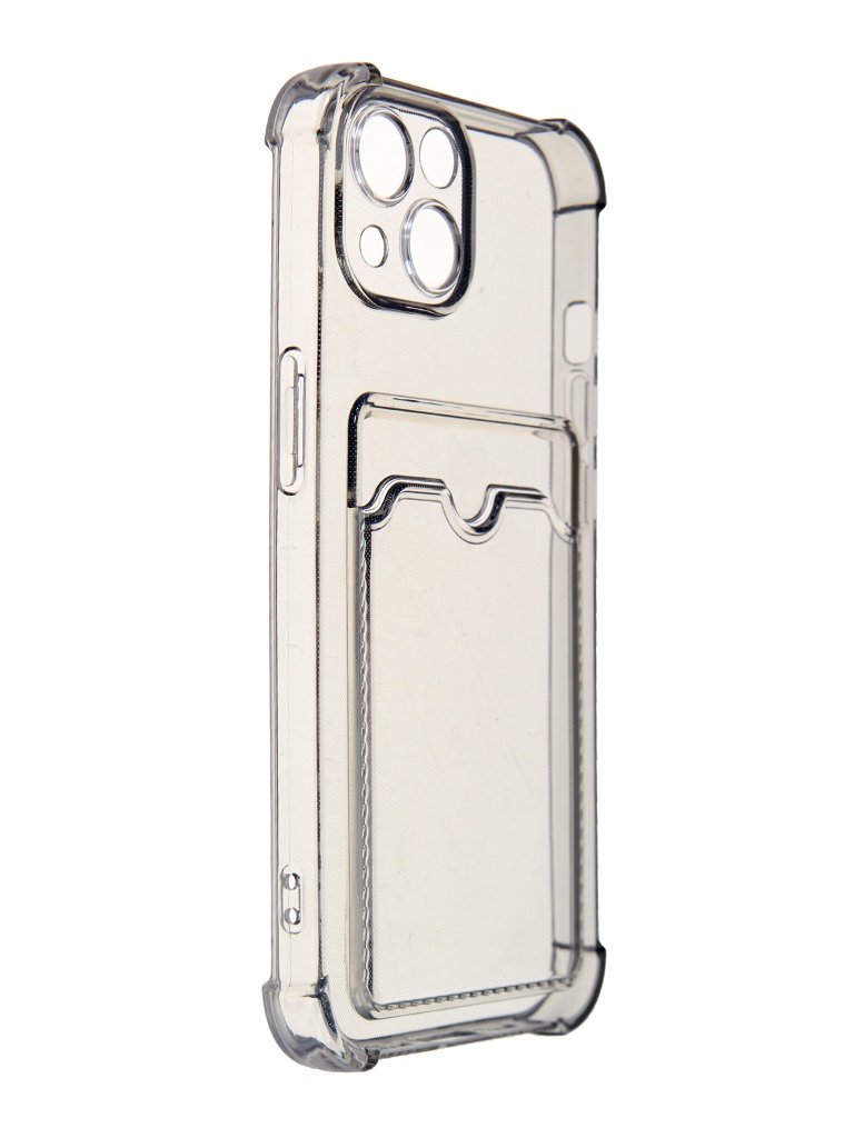 Чехол LuxCase для APPLE iPhone 13 TPU с картхолдером Transparent-Gray 63555