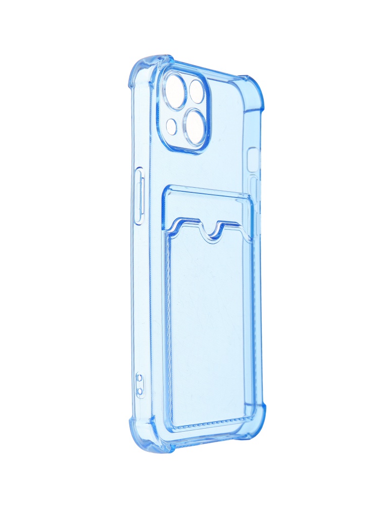 фото Чехол luxcase для apple iphone 13 tpu с картхолдером transparent-blue 63535