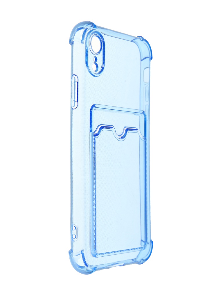 Чехол LuxCase для APPLE iPhone Xr TPU с картхолдером Transparent-Blue 63528