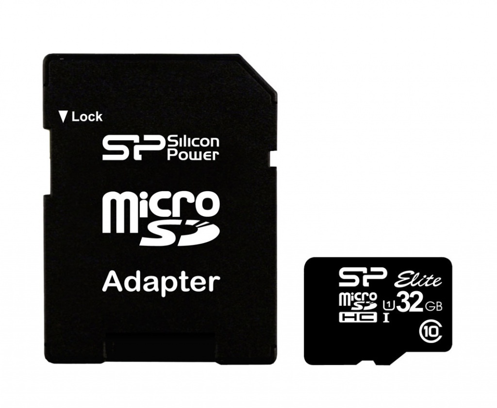 Карта памяти 32Gb - Silicon Power - Micro Secure Digital HC Class 10 UHS-I Elite с переходником под SD SP032GBSTHBU1V10SP карта памяти silicon power micro sd 64 gb xc 1 class 10