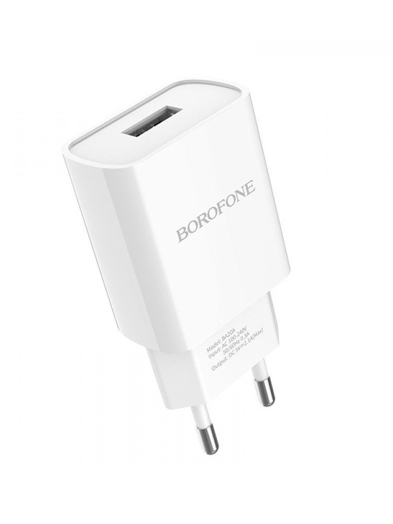 цена Зарядное устройство Borofone BA20A Sharp 1xUSB 2.1А White 6931474700681