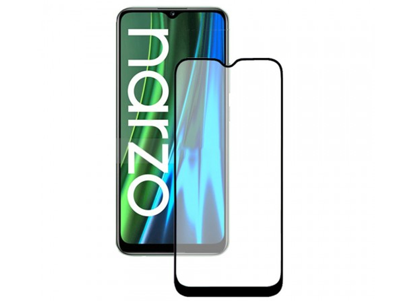 Защитный экран Red Line для Realme Narzo 50A Full Screen Tempered Glass Full Glue Black УТ000031202