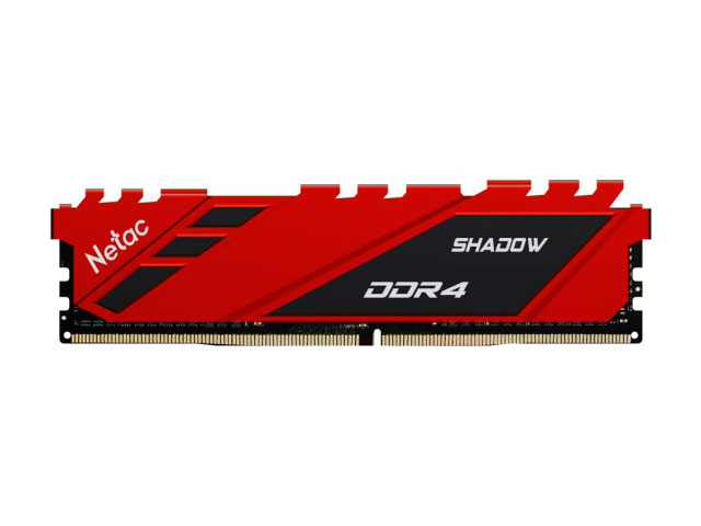 Модуль памяти Netac Shadow DDR4 DIMM 3200Mhz PC25600 CL16 - 8Gb Red NTSDD4P32SP-08R модуль памяти netac shadow ddr4 dimm 3200mhz pc25600 cl16 2x16gb ntsrd4p32dp 32e