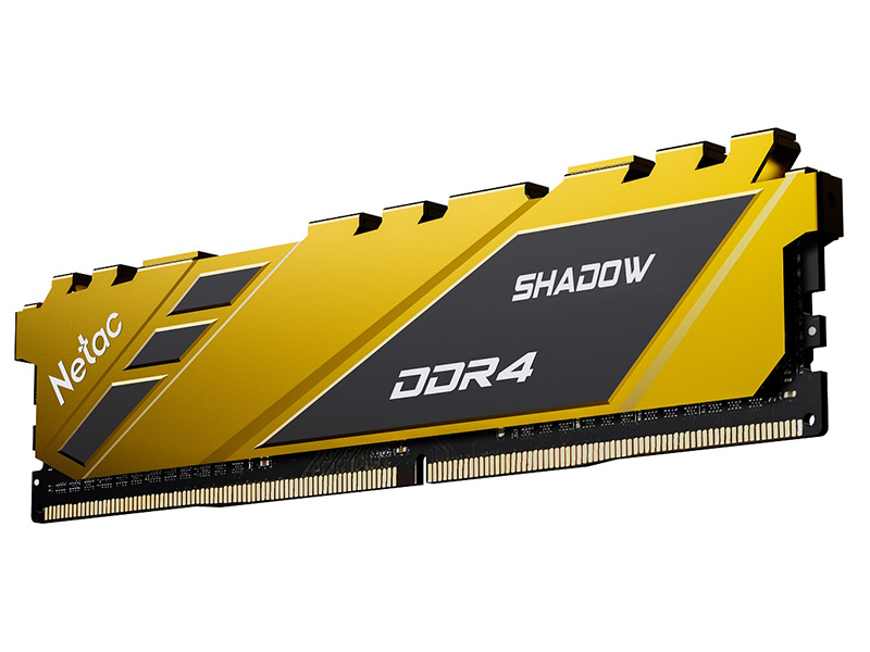 Модуль памяти Netac Shadow DDR4 DIMM 3200Mhz PC25600 CL16 - 8Gb Yellow NTSDD4P32SP-08Y netac shadow ntsdd4p36sp 08b