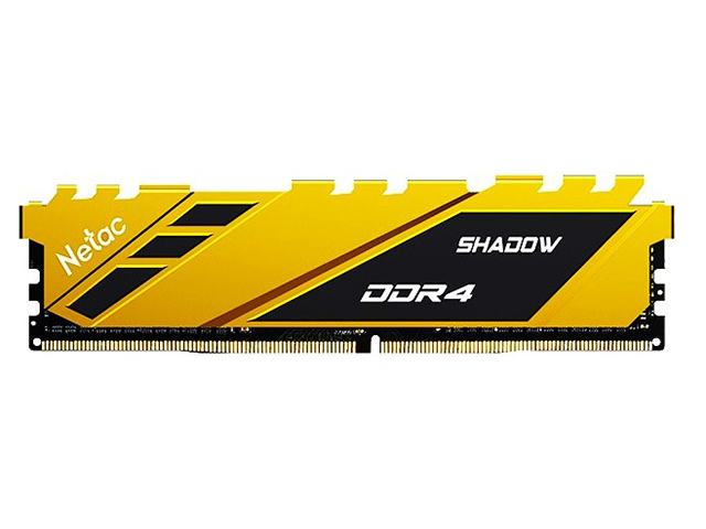 фото Модуль памяти netac shadow ddr4 dimm 2666mhz pc21300 cl19 - 8gb yellow ntsdd4p26sp-08y