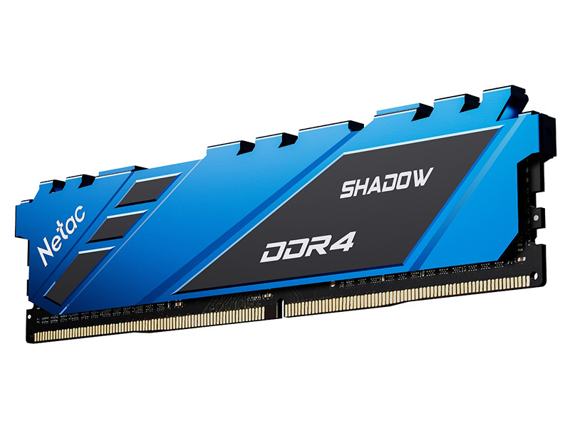 Модуль памяти Netac Shadow DDR4 DIMM 3200Mhz PC25600 CL16 - 16Gb Blue NTSDD4P32SP-16B