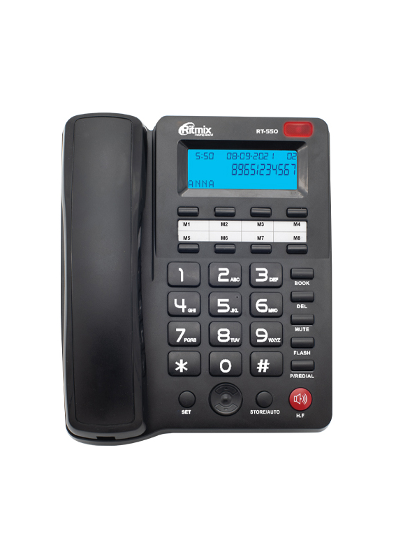 Телефон Ritmix RT-550 Black гарнитура ritmix rh 524m black
