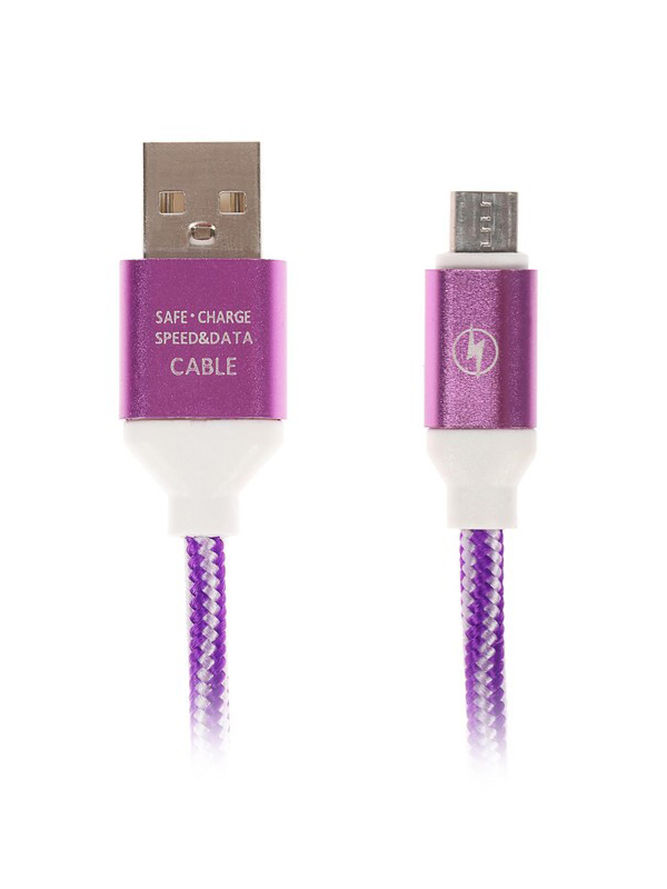 Аксессуар Luazon microUSB - USB 1m White-Purple 4283667