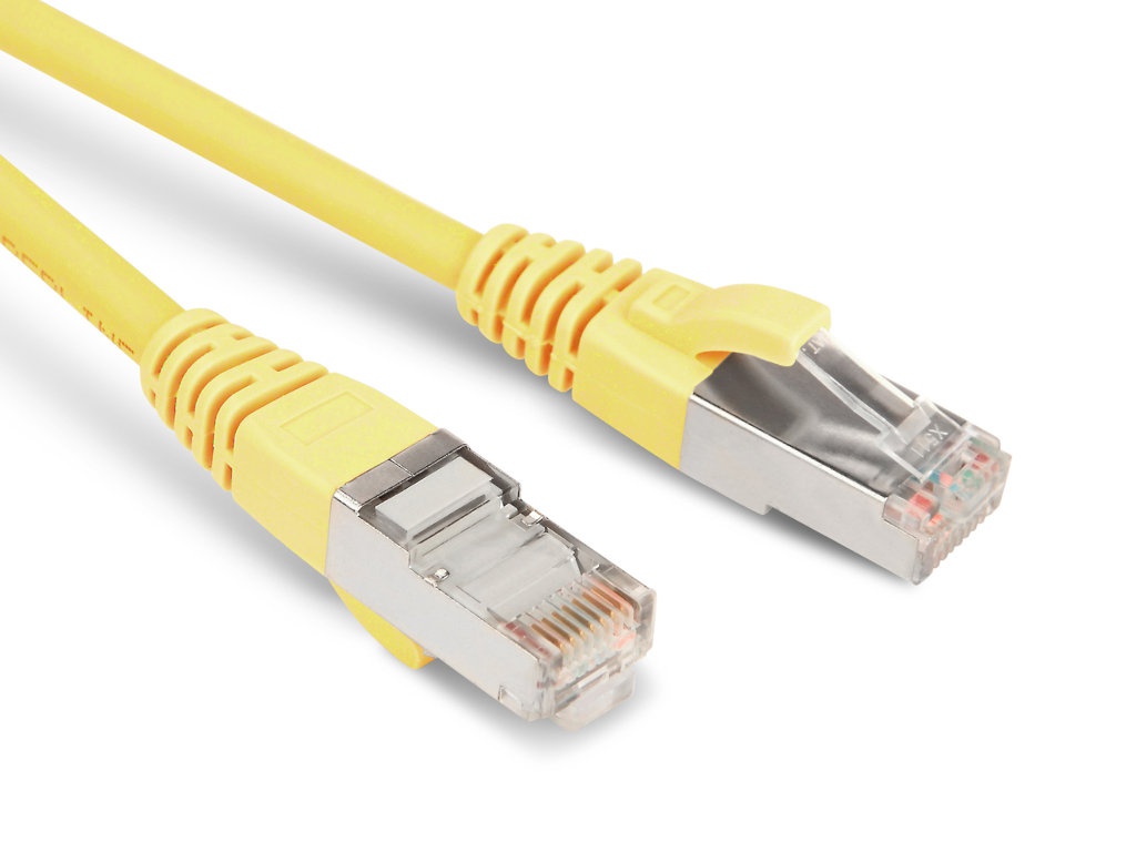 фото Сетевой кабель hyperline f/utp cat.5e 3m yellow pc-lpm-stp-rj45-rj45-c5e-3m-lszh-yl