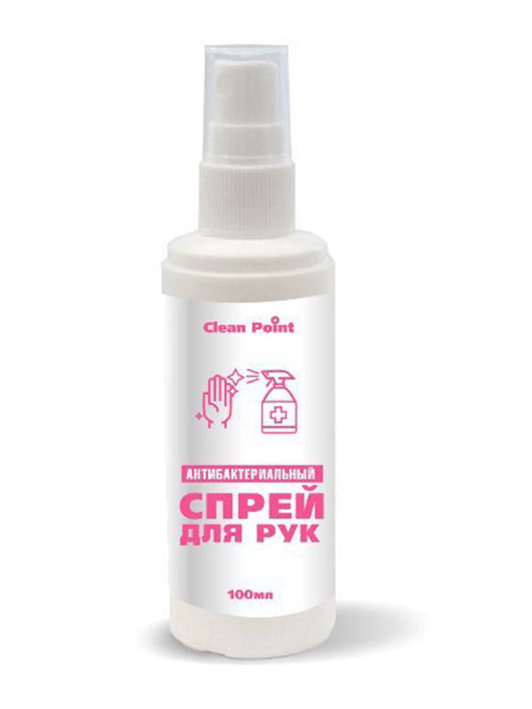 фото Антибактериальный спрей для рук clean point 100ml ср-а15