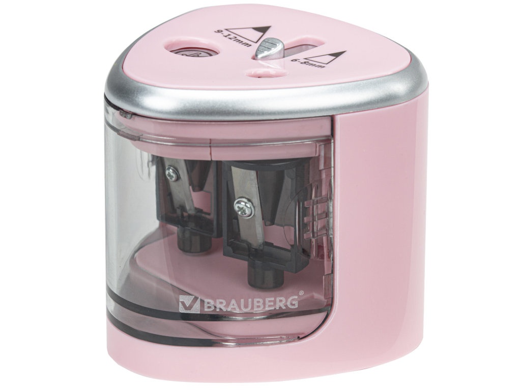 фото Точилка электрическая brauberg dual pink 270579