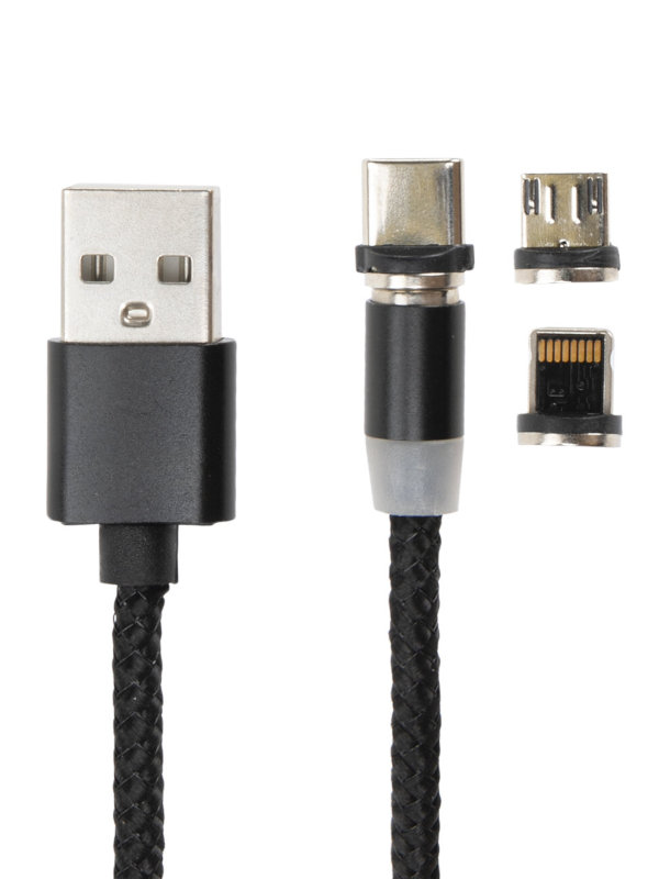 

Аксессуар Sonnen USB 2.0 - MicroUSB/Type-C/Lightning 1m Black 513561, 513561