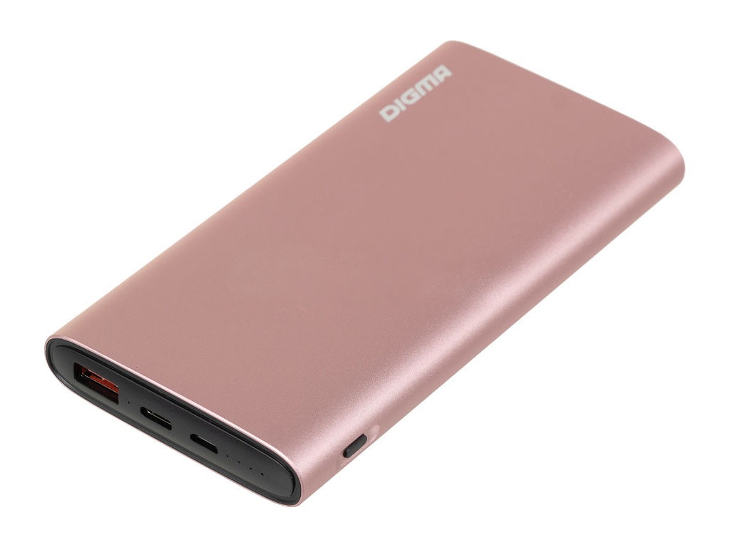 фото Внешний аккумулятор digma dgpf10f 10000mah 3a qc pd 20w pink dgpf10f20apn / 1455074