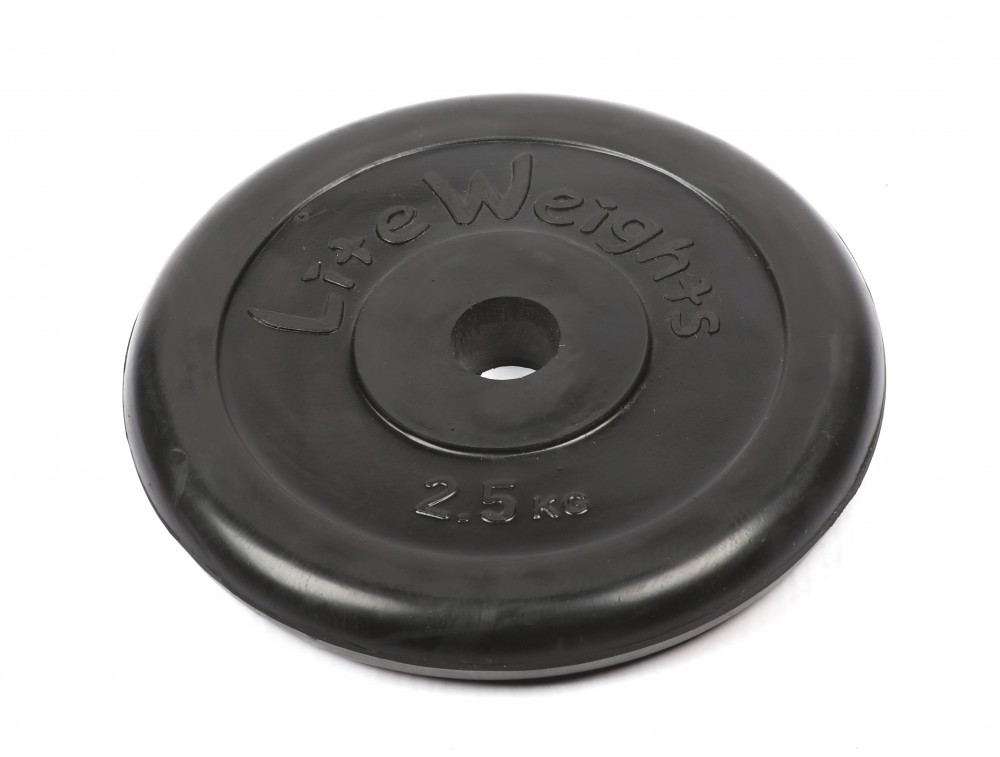 фото Диск обрезиненный lite weights 26mm 2.5kg black 2473lw