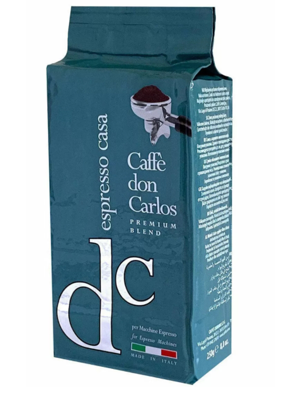 Кофе молотый Don Carlos Espresso Casa 250g 8000604800039 кофе молотый в алюмиевых капсулах belmio espresso ristretto intensity 10