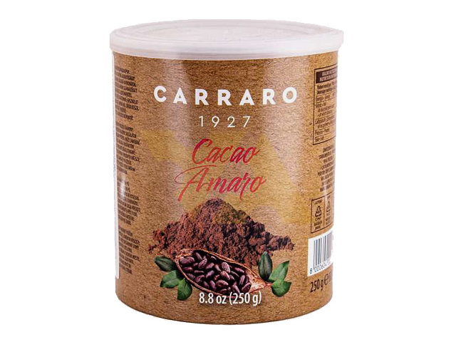 какао carraro amaro чистое горькое без сахара 0 5кг Какао растворимое Carraro Cacao Amaro 250g 8000604002723