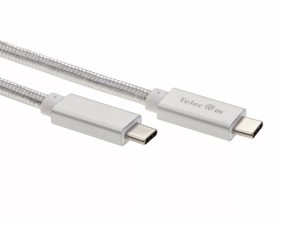 цена Аксессуар Telecom USB Type-C - USB Type-C 2m Silver TC420S-2M