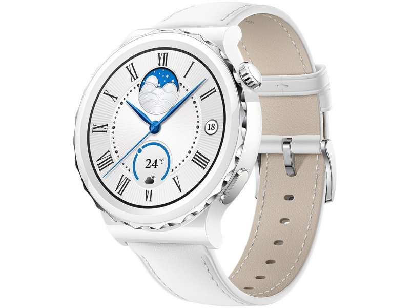 Умные часы Huawei Watch GT 3 Pro Frigga-B19V White Leather Strap 55028857