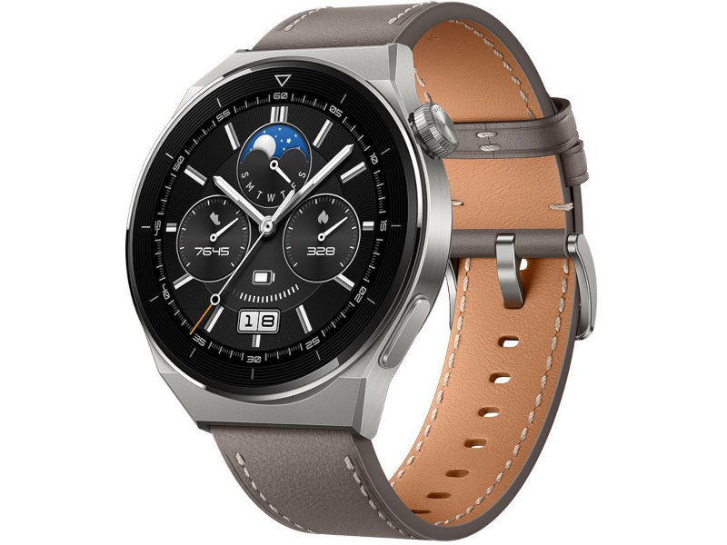 Умные часы Huawei Watch GT 3 Pro Odin-B19V Grey Leather Strap 55028474 умные часы huawei watch 4 pro mds al00 titanium titanium strap 55020apc