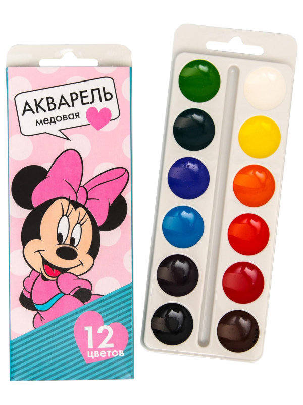 

Акварель медовая Disney Минни Маус 12 цветов 4846890, Минни Маус