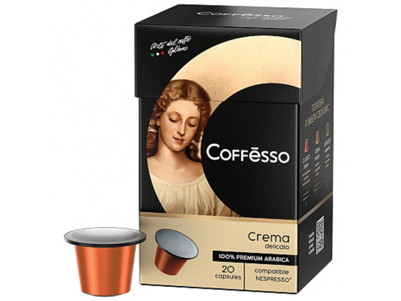 

Капсулы для кофемашин Coffesso Crema Delicato 100% арабика 20 порций 101229, 101229