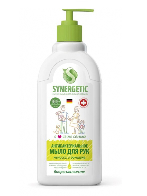 

Жидкое мыло Synergetic Мелисса и ромашка антибактериальное 500ml 4607971450948, 4607971450948