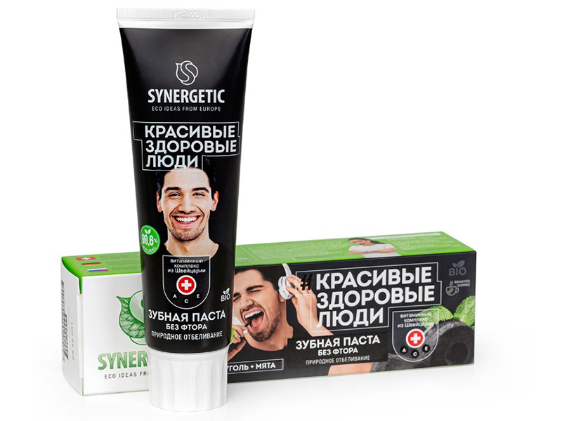 

Зубная паста Synergetic Природное отбеливание Уголь + мята 100g 4607971450771, 4607971450771