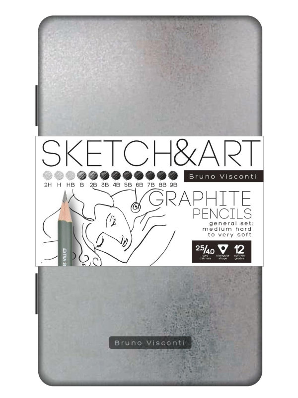 

Карандаш чернографитный Bruno Visconti Sketch & Art 12шт 2H-9B 21-0009, 21-0009