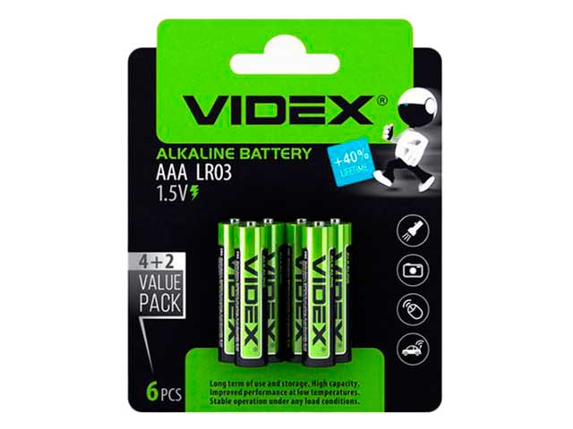 

Батарейка AAA - Videx LR3 (6 штук) VID-LR3-6BC, VID-LR3-6BC
