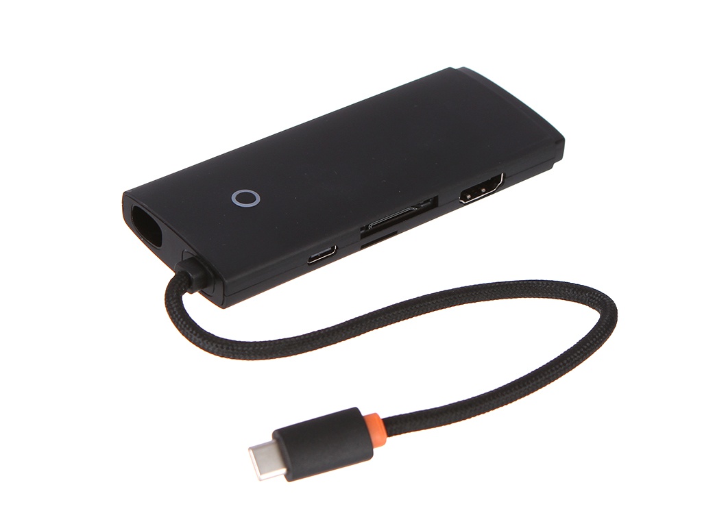  USB Baseus Lite Series 6-Port Type-C HUB Type-C - HDMI+2xUSB3.0+PD+SD/TF Black WKQX050101