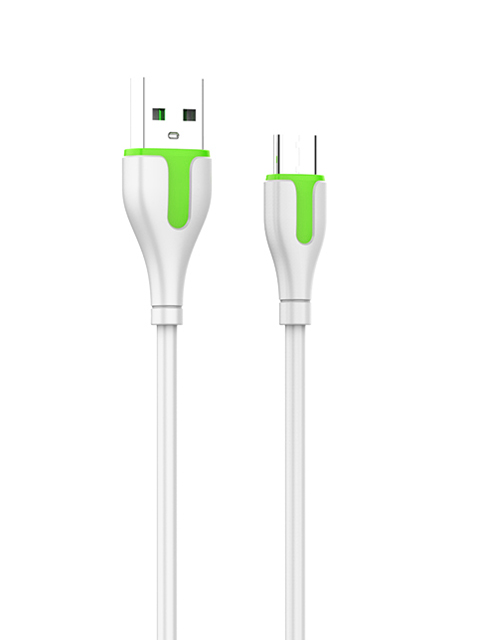 фото Аксессуар ldnio ls572 usb - microusb 2.1a 2m white-green ld_c3815