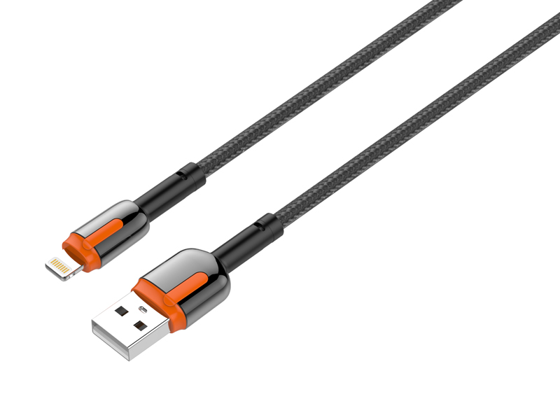 Аксессуар Ldnio LS591 USB - Lightning 2.4A 1m Black-Orange LD_C3819
