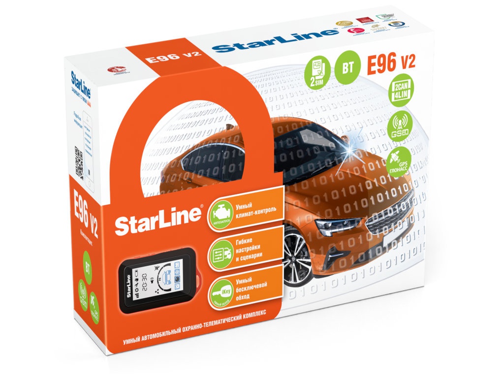 Сигнализация StarLine E96 V2 BT 2CAN-4LIN GSM/GPS