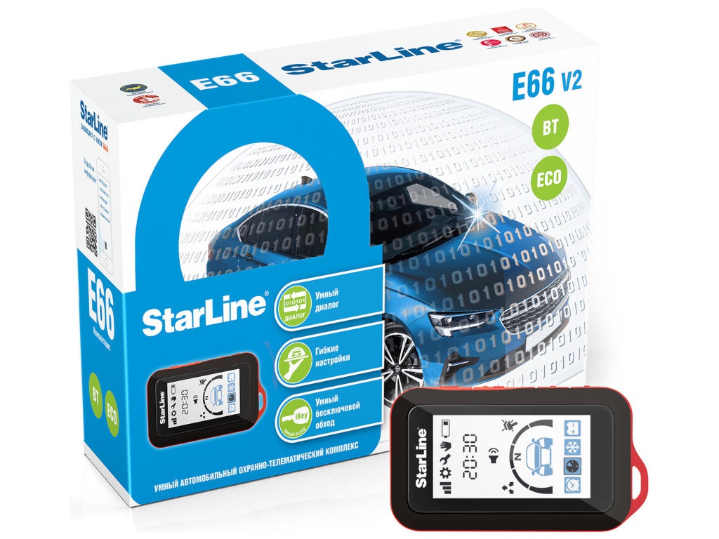 Сигнализация StarLine E66 V2 BT ECO 2CAN-4LIN