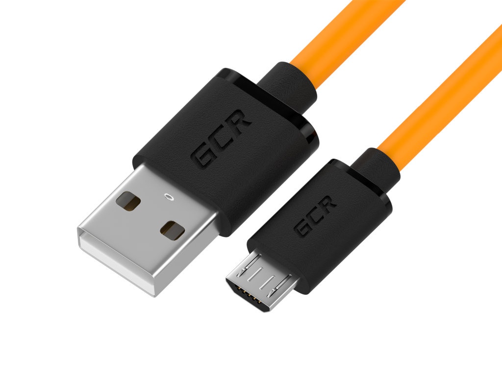 

Аксессуар GCR QC USB - MicroUSB 0.3m Orange-Black GCR-53280, GCR-53280