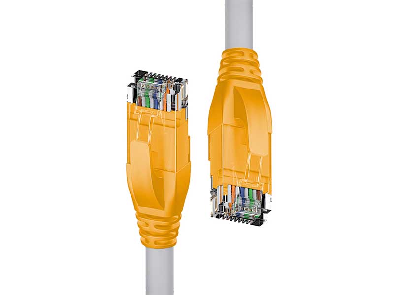 Сетевой кабель 4PH UTP 1.0m cat.5e 24AWG Grey-Yellow 4PH-R90026