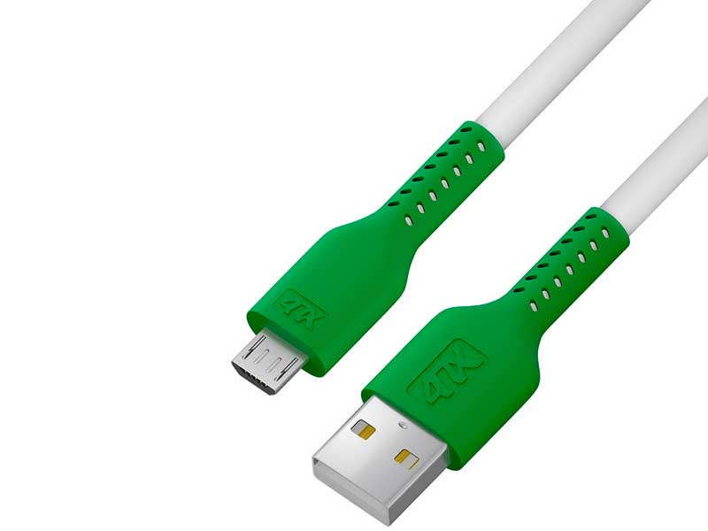 

Аксессуар 4PH USB - MicroUSB 1.0m White-Green 4PH-R90067, 4PH-R90067